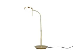 Moderne LED Schreibtischlampe MONZA dimmbar mit Flexarm, Messing, Höhe 57cm