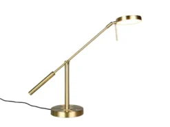 Moderne LED Schreibtischlampe MONZA dimmbar mit Schwenkarm, Messing Höhe 52cm