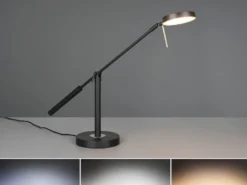 Moderne LED Schreibtischlampe MONZA dimmbar mit Schwenkarm, Schwarz Höhe 52cm