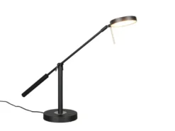 Moderne LED Schreibtischlampe MONZA dimmbar mit Schwenkarm, Schwarz Höhe 52cm