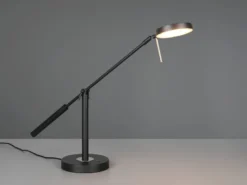 Moderne LED Schreibtischlampe MONZA dimmbar mit Schwenkarm, Schwarz Höhe 52cm