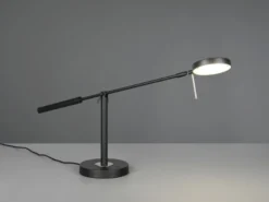 Moderne LED Schreibtischlampe MONZA dimmbar mit Schwenkarm, Schwarz Höhe 52cm