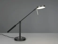 Moderne LED Schreibtischlampe MONZA dimmbar mit Schwenkarm, Schwarz Höhe 52cm