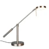 Moderne LED Schreibtischlampe MONZA dimmbar mit Schwenkarm, Silber Höhe 52cm