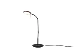 Moderne LED Schreibtischlampe MONZA dimmbar mit Flexarm, Schwarz, Höhe 57cm