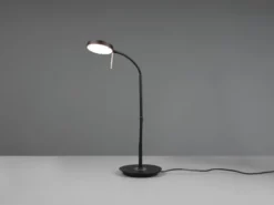 Moderne LED Schreibtischlampe MONZA dimmbar mit Flexarm, Schwarz, Höhe 57cm