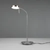 Moderne LED Schreibtischlampe MONZA dimmbar mit Flexarm, Silber, Höhe 57cm