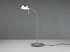 Moderne LED Schreibtischlampe MONZA dimmbar mit Flexarm, Silber, Höhe 57cm