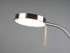 Moderne LED Schreibtischlampe MONZA dimmbar mit Flexarm, Silber, Höhe 57cm