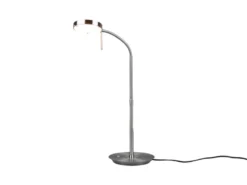 Moderne LED Schreibtischlampe MONZA dimmbar mit Flexarm, Silber, Höhe 57cm