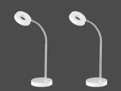 Moderne LED Schreibtischleuchten 2er SET flexibel & biegsam 1 flammig in Weiß