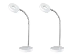 Moderne LED Schreibtischleuchten 2er SET flexibel & biegsam 1 flammig in Weiß