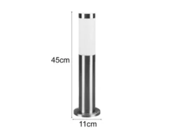 Moderne LED Sockelleuchte aus Edelstahl in Silber, Höhe 45cm