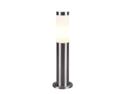 Moderne LED Sockelleuchte aus Edelstahl in Silber, Höhe 45cm