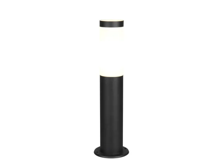Moderne LED Sockelleuchte aus Edelstahl in Schwarz, Höhe 45cm