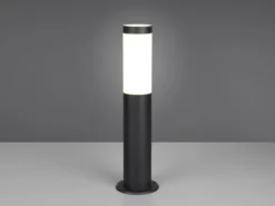 Moderne LED Sockelleuchte aus Edelstahl in Schwarz, Höhe 45cm