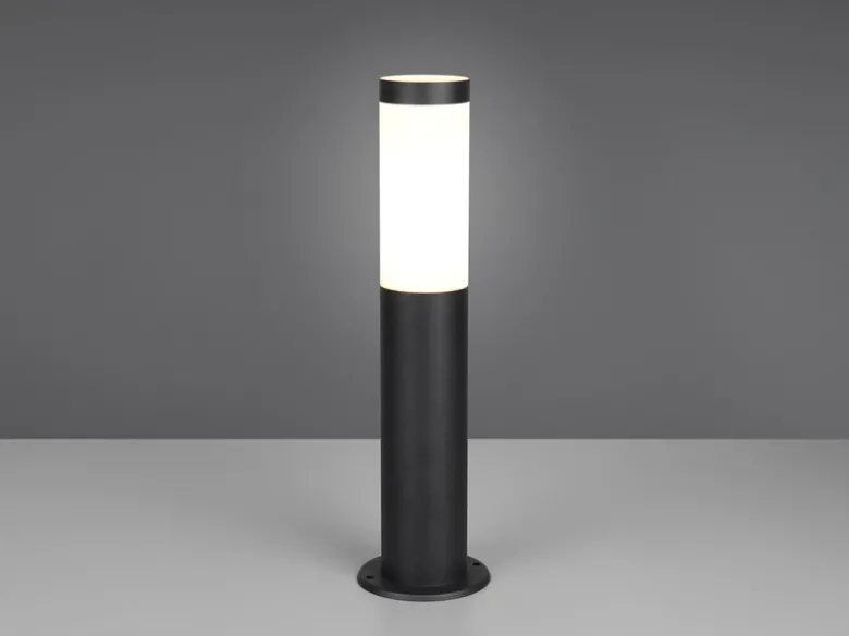 Moderne LED Sockelleuchte aus Edelstahl in Schwarz, Höhe 45cm