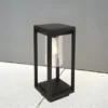 Moderne LED Sockelleuchte aus Druckguss Aluminium in Schwarz, Höhe 35cm
