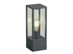 Moderne LED Sockelleuchte in Anthrazit mit Glas, Höhe 40cm