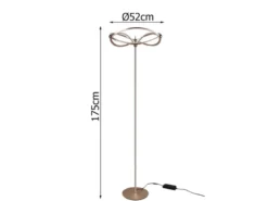 Moderne LED Stehlampe CHARIVARI Messing matt, Höhe 175cm