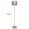 Moderne LED Stehlampe mit Lampenschirm aus Rauchglas Kristall, Höhe 150cm