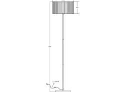 Moderne LED Stehlampe mit Lampenschirm aus Rauchglas Kristall, Höhe 150cm