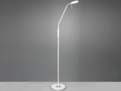 Moderne LED Stehlampe MONZA dimmbar mit Flexarm, Weiß, Höhe 145cm