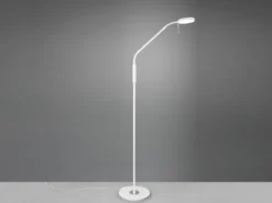 Moderne LED Stehlampe MONZA dimmbar mit Flexarm, Weiß, Höhe 145cm