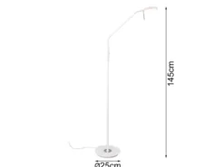 Moderne LED Stehlampe MONZA dimmbar mit Flexarm, Weiß, Höhe 145cm