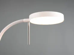 Moderne LED Stehlampe MONZA dimmbar mit Flexarm, Weiß, Höhe 145cm