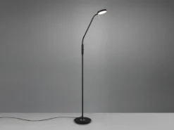 Moderne LED Stehlampe MONZA dimmbar mit Flexarm, Schwarz, Höhe 145cm