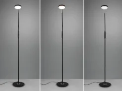 Moderne LED Stehlampe MONZA dimmbar mit Flexarm, Schwarz, Höhe 145cm