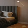 Moderne LED Stehlampe MONZA dimmbar mit Flexarm, Messing, Höhe 145cm