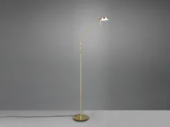 Moderne LED Stehlampe MONZA dimmbar mit Flexarm, Messing, Höhe 145cm