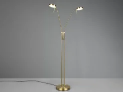 Moderne LED Stehlampe MONZA dimmbar, 2-flammig Messing, Höhe 160cm