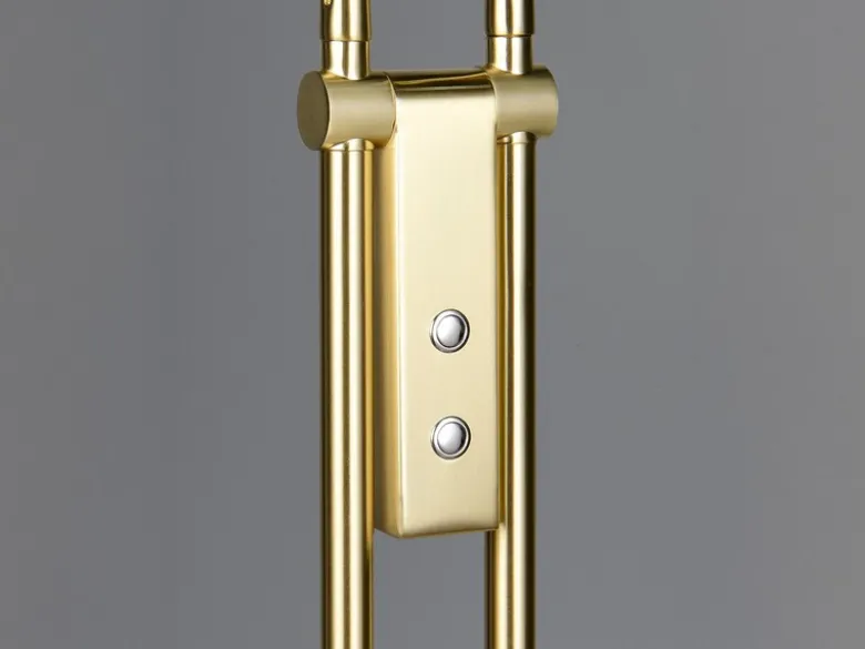 Moderne LED Stehlampe MONZA dimmbar, 2-flammig Messing, Höhe 160cm
