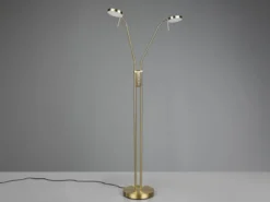 Moderne LED Stehlampe MONZA dimmbar, 2-flammig Messing, Höhe 160cm