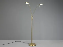 Moderne LED Stehlampe MONZA dimmbar, 2-flammig Messing, Höhe 160cm