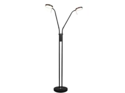 Moderne LED Stehlampe MONZA dimmbar, 2-flammig Schwarz, Höhe 160cm
