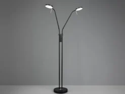 Moderne LED Stehlampe MONZA dimmbar, 2-flammig Schwarz, Höhe 160cm