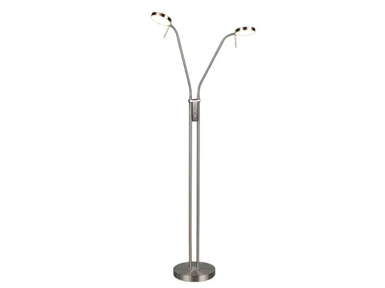 Moderne LED Stehlampe MONZA dimmbar, 2-flammig Silber, Höhe 160cm