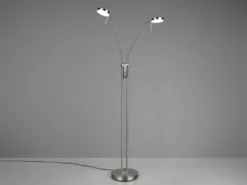 Moderne LED Stehlampe MONZA dimmbar, 2-flammig Silber, Höhe 160cm