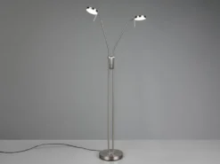 Moderne LED Stehlampe MONZA dimmbar, 2-flammig Silber, Höhe 160cm