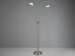 Moderne LED Stehlampe MONZA dimmbar, 2-flammig Silber, Höhe 160cm