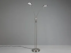Moderne LED Stehlampe MONZA dimmbar, 2-flammig Silber, Höhe 160cm
