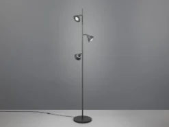 Moderne LED Stehlampe ROMEO dimmbar mit 3 Spots, Schwarz, Höhe 150cm