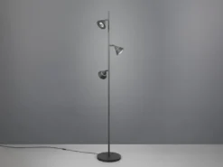 Moderne LED Stehlampe ROMEO dimmbar mit 3 Spots, Schwarz, Höhe 150cm