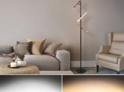 Moderne LED Stehleuchte FIATO dimmbar, 3-flammig Höhe 150cm