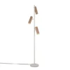 Moderne LED Stehleuchte Grau mit 3 schwenkbaren Spots Coffeefarbig, Höhe 150cm