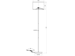 Moderne LED Stehleuchte mit Lampenschirm aus Stoff in Schwarz & Gold Höhe: 160cm